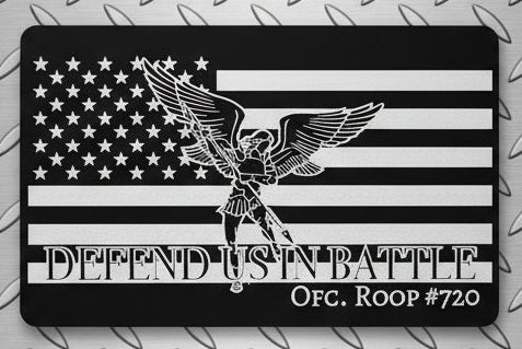 St. Michael Defend Us In Battle - Laser Engraved Miranda Card