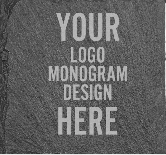 Custom Laser Engraved Slate Coasters (4-Pack)